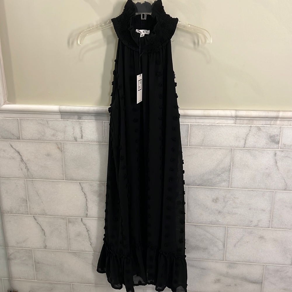 NWT Black THML boutique trapeze pom dress- easy fit- size M- holiday parties!